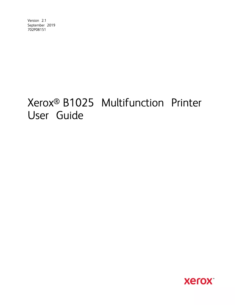 Página 1 del manual Manual de usuario Xerox B1022