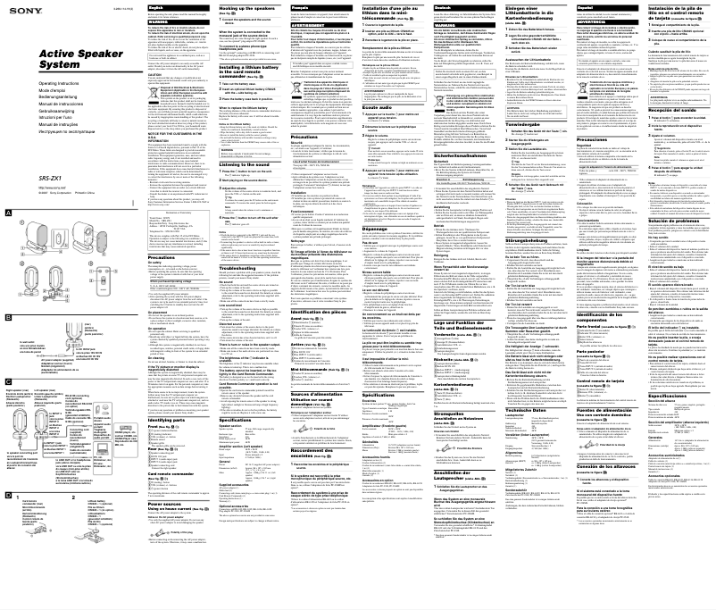 Página 1 del manual Manual de usuario Sony SRS-ZX1