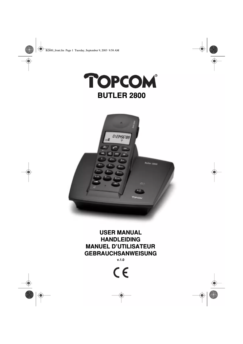 Página 1 del manual Manual de usuario Topcom Butler 2800
