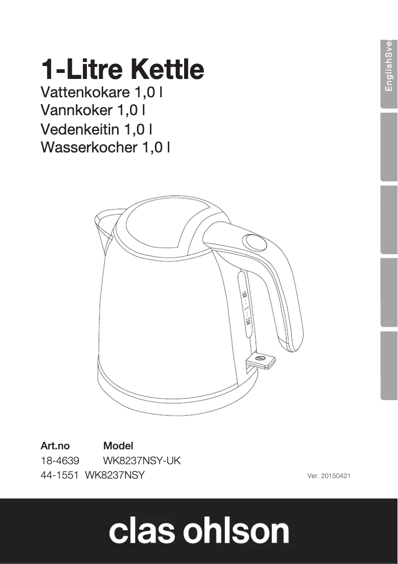 Imagen de la primera página del manual del dispositivo WK8237NSY