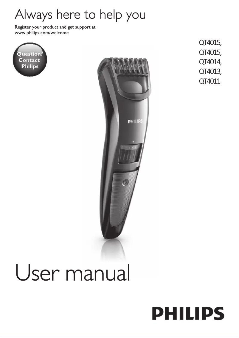 Página 1 del manual Manual de usuario Philips Series 3000 QT4013