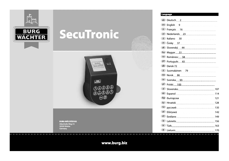 Página 1 del manual Manual de usuario Burg Wächter WS Office-Line 821 E FP