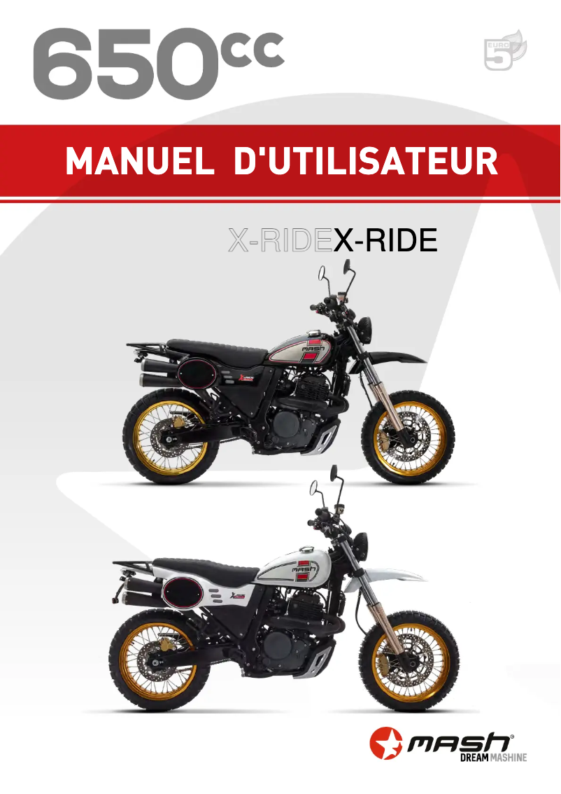 Imagen de la primera página del manual del dispositivo X-Ride 650cc (2022)