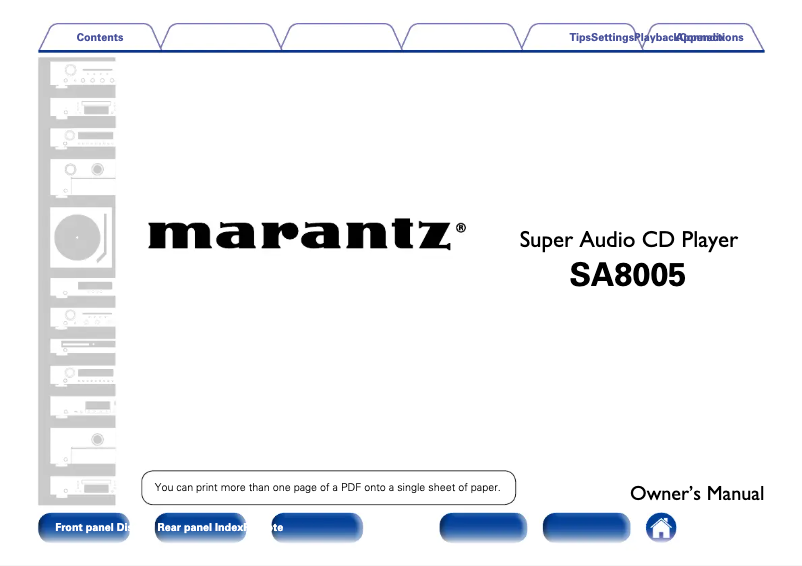 Página 1 del manual Manual de usuario Marantz SA8005