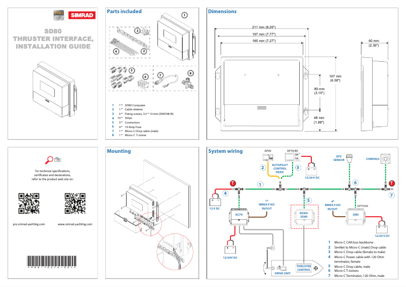 Imagen de la primera página del manual del dispositivo SD80