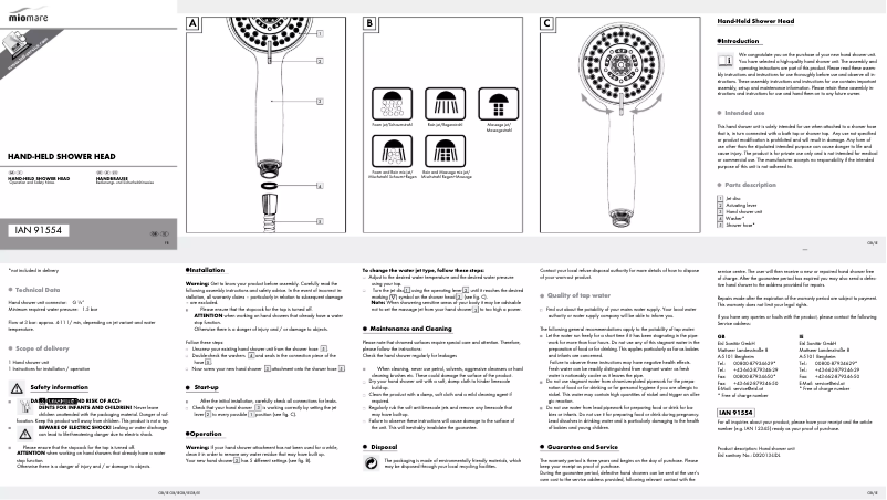 Página 1 del manual Manual de usuario Miomare IAN 91554