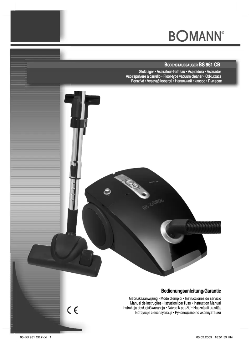 Imagen de la primera página del manual del dispositivo BS 961 CB