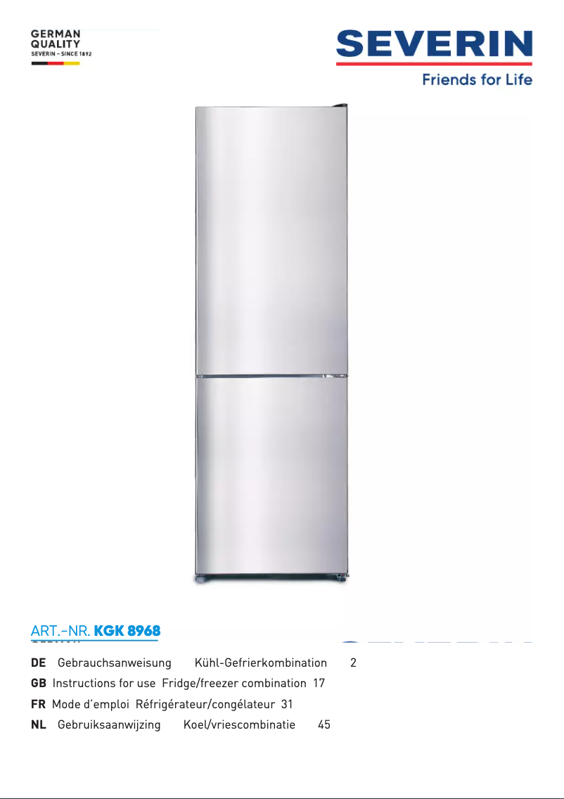 Página nº 1 - Manual de usuario Severin KGK 8968