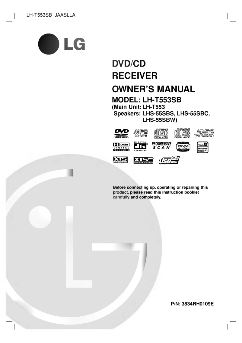 Imagen de la primera página del manual del dispositivo LH-T552TB