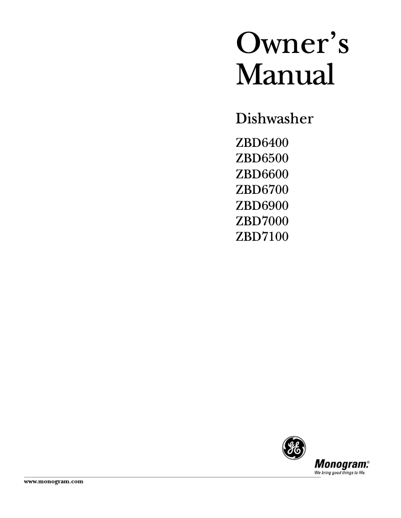 Imagen de la primera página del manual del dispositivo ZBD6400GWW