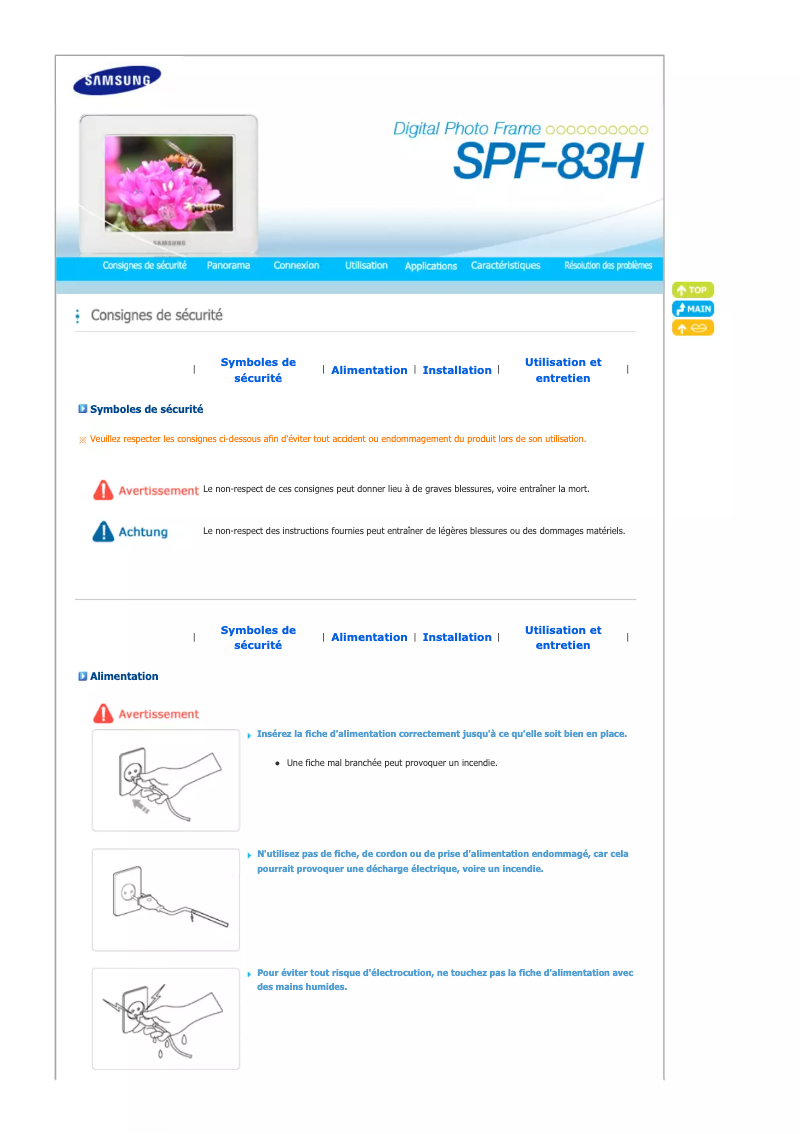 Página 1 del manual Manual de usuario Samsung SPF-83H