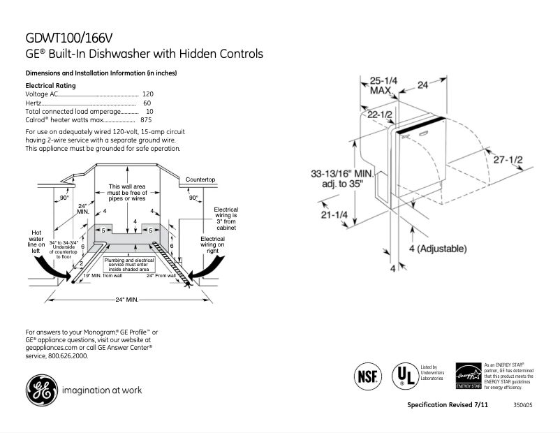 Imagen de la primera página del manual del dispositivo GDWT106VBB