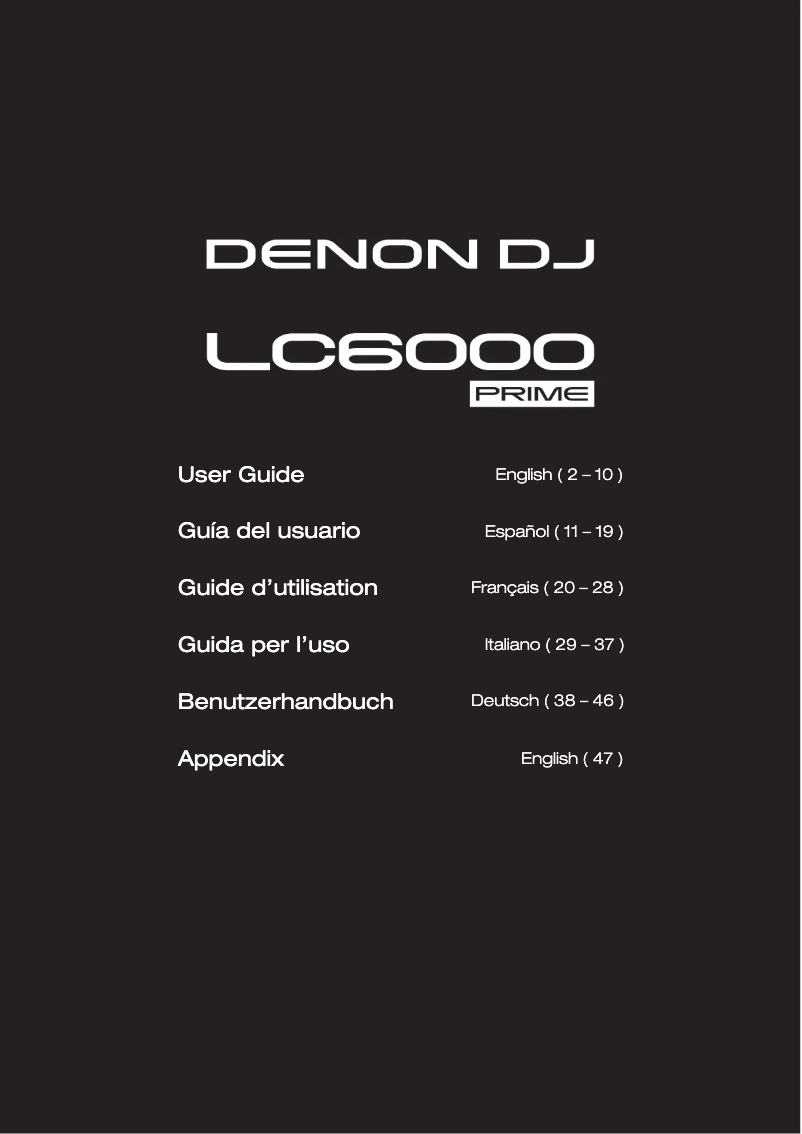 Página nº 1 - Manual de usuario Denon LC6000 Prime