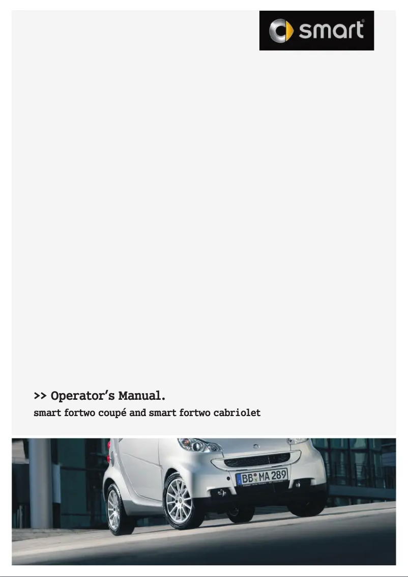 Imagen de la primera página del manual del dispositivo Fortwo (2010)