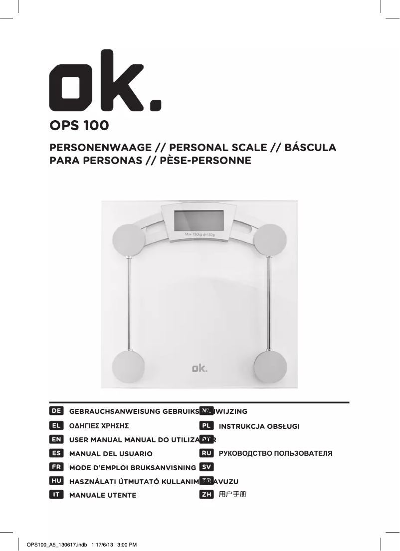Imagen de la primera página del manual del dispositivo OPS 100