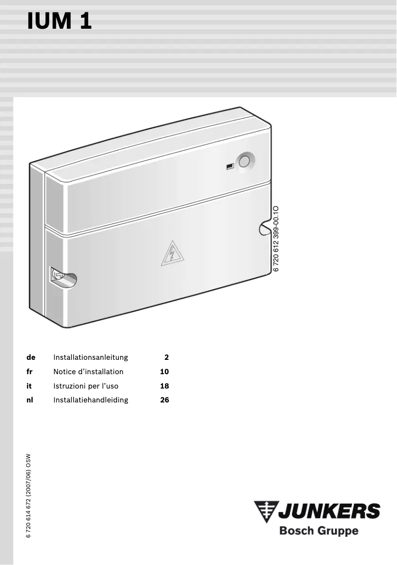 Página 1 del manual Manual de usuario Junkers IUM 1
