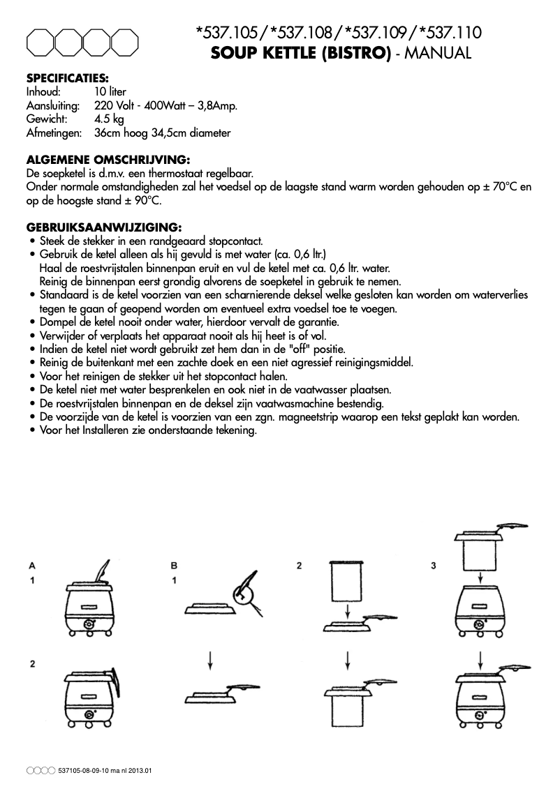 Página nº 1 - Manual de usuario Bistro 537109