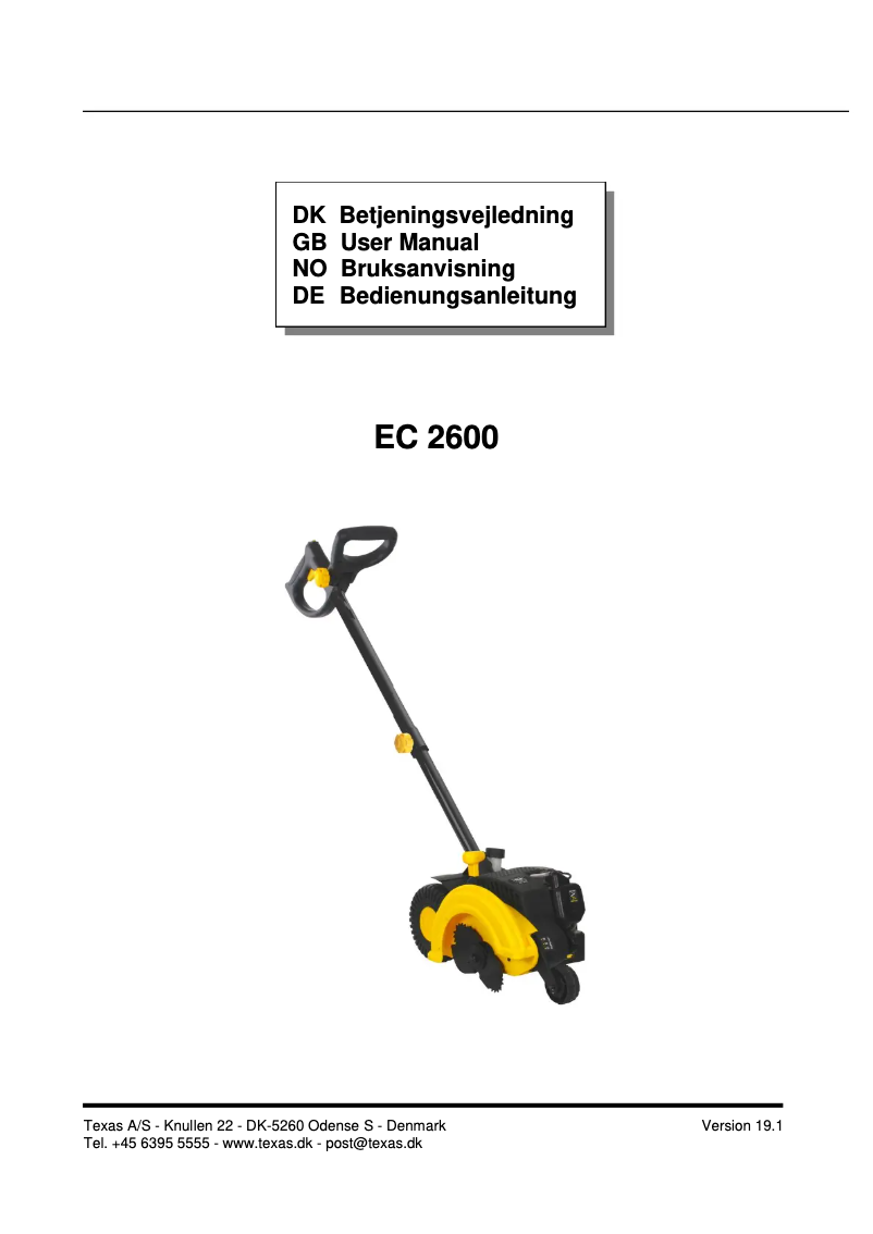 Imagen de la primera página del manual del dispositivo EC2600