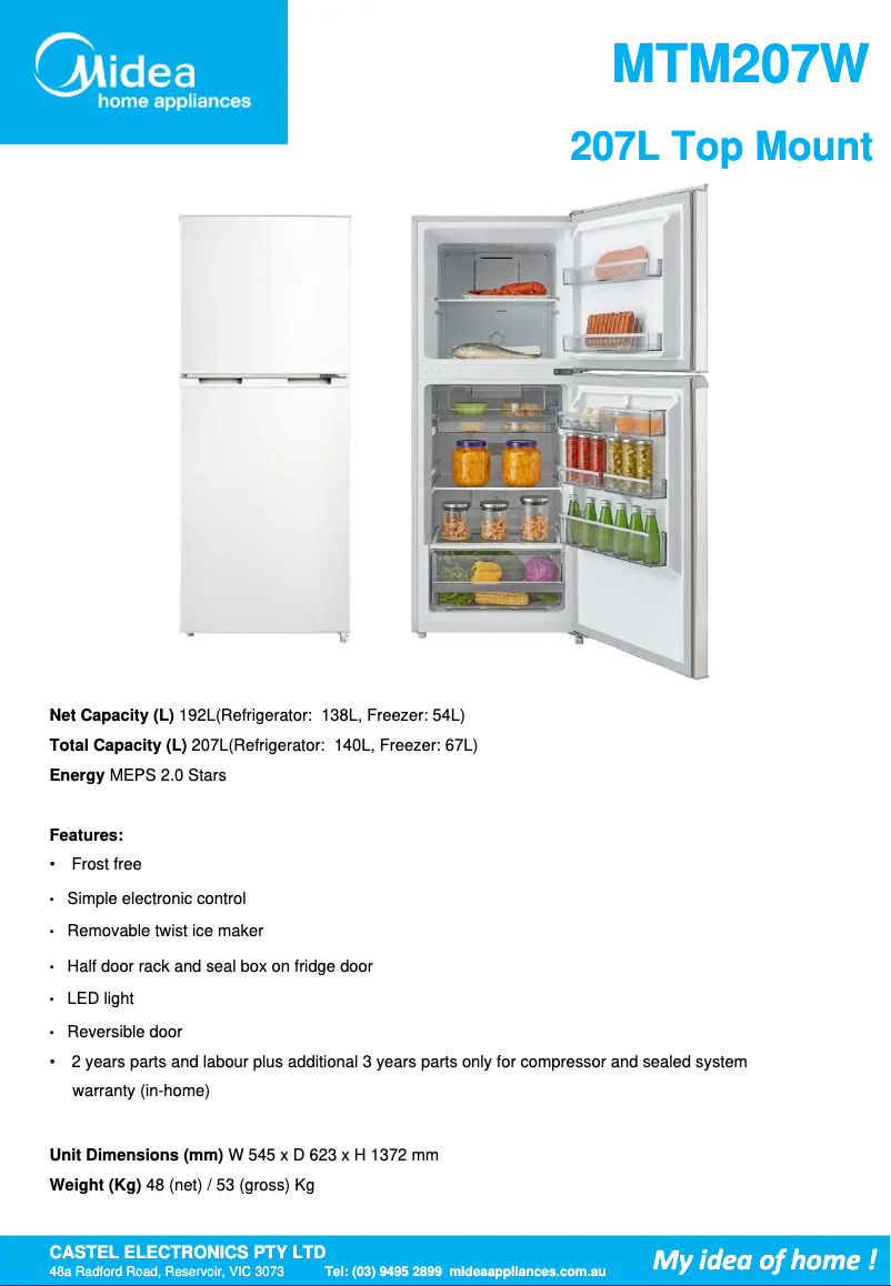 Imagen de la primera página del manual del dispositivo MTM207W