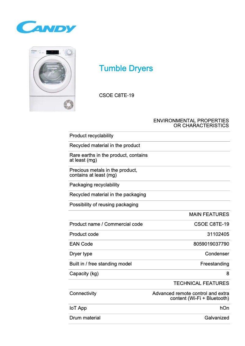 Imagen de la primera página del manual del dispositivo CSOE C8TE-19