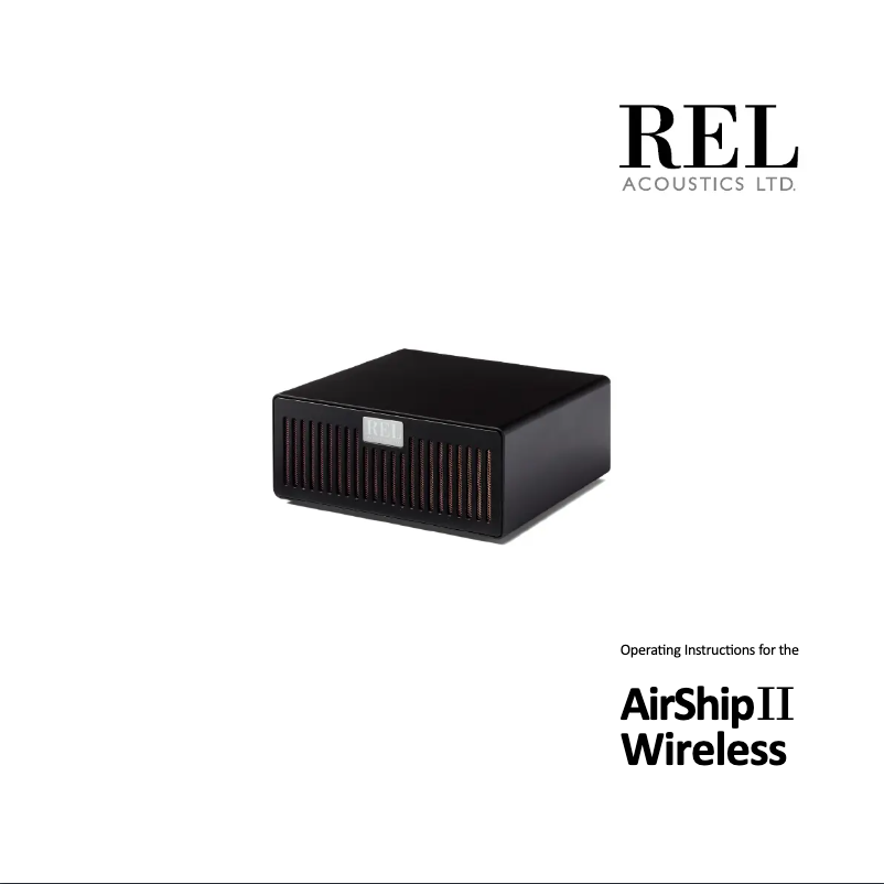 Página 1 del manual Manual de usuario REL Acoustics AirShip II Wireless