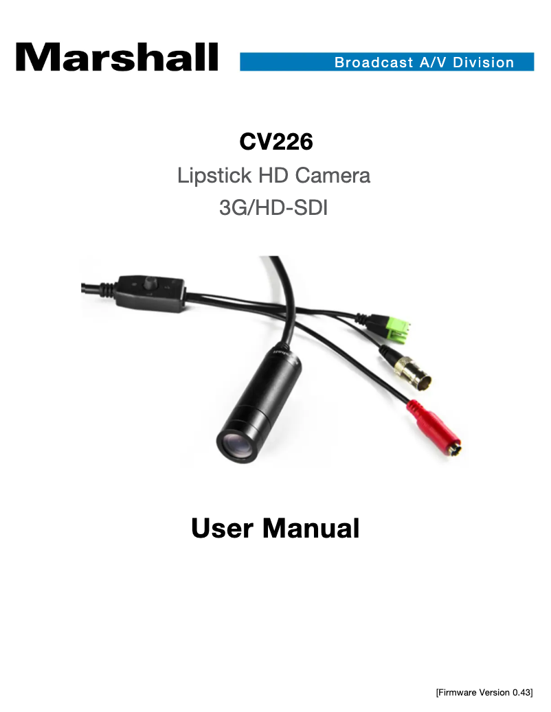 Página 1 del manual Manual de usuario Marshall Electronics CV226
