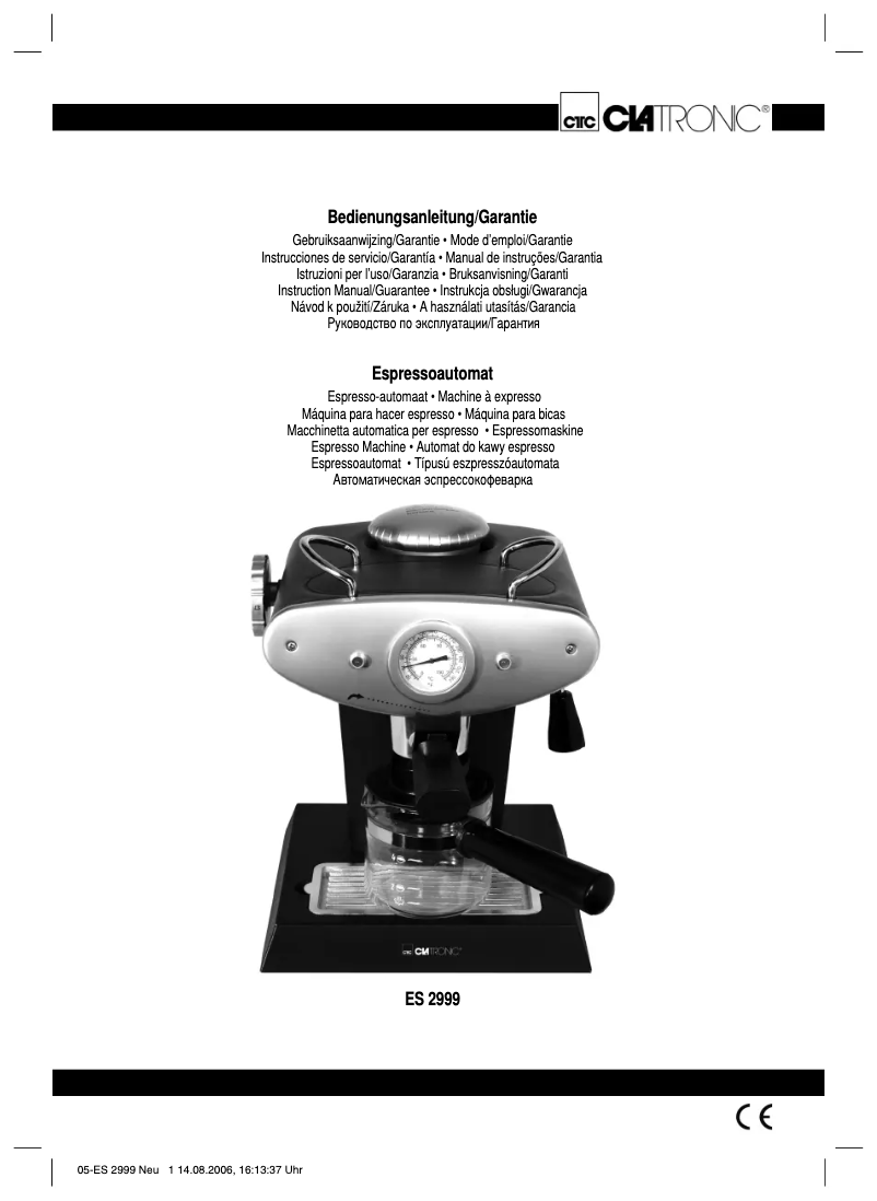 Imagen de la primera página del manual del dispositivo ES 2999