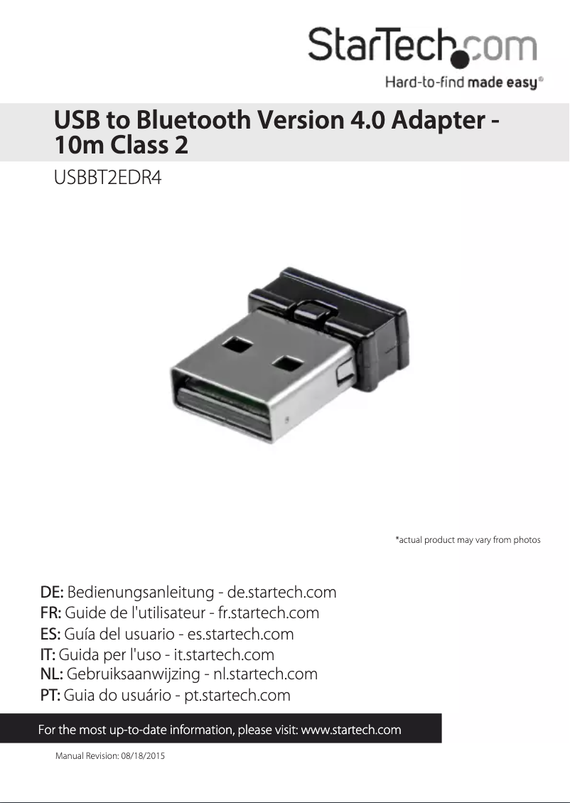 Página nº 1 - Manual de usuario StarTech.com USBBT2EDR4