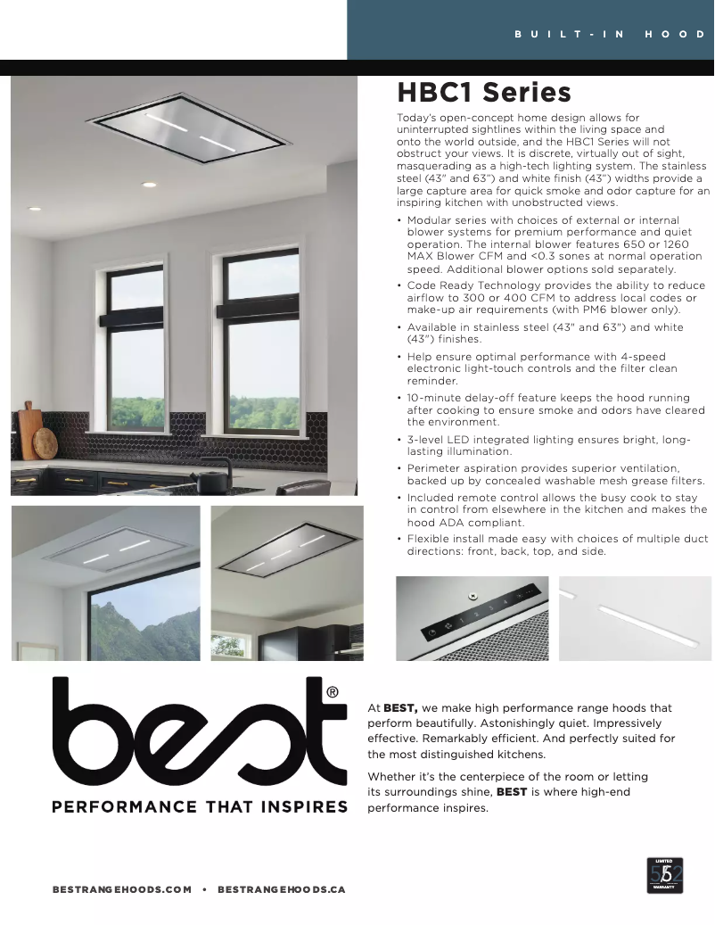 Página 1 del manual Ficha técnica Best HBC143ESS