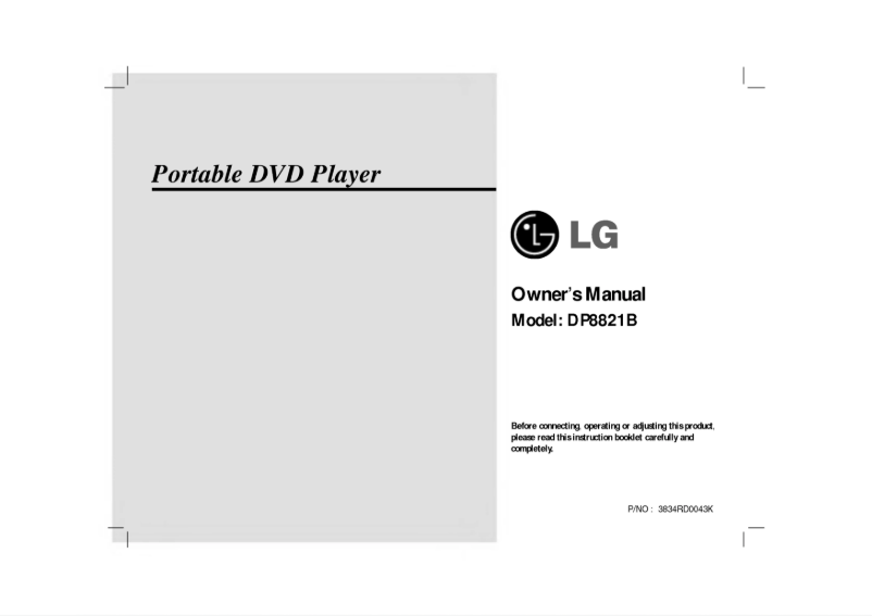 Página nº 1 - Manual de usuario LG DP8821BPM