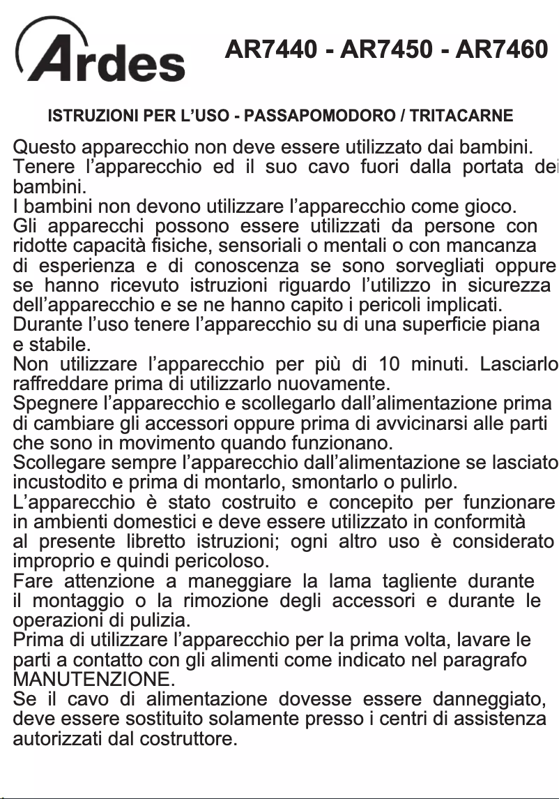 Imagen de la primera página del manual del dispositivo AR7440