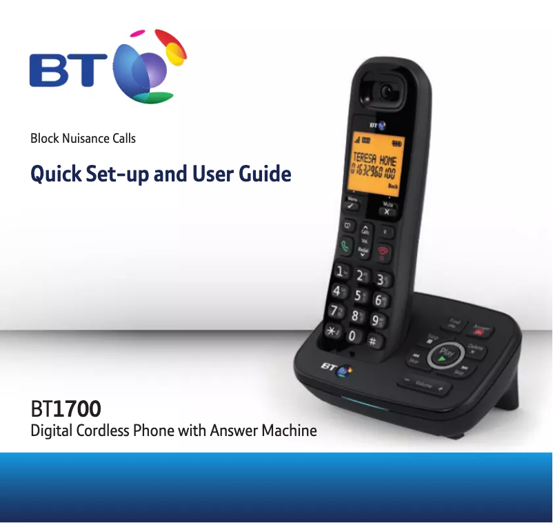 Página 1 del manual Manual de usuario British Telecom BT 1700 Nuisance Call Blocker Single