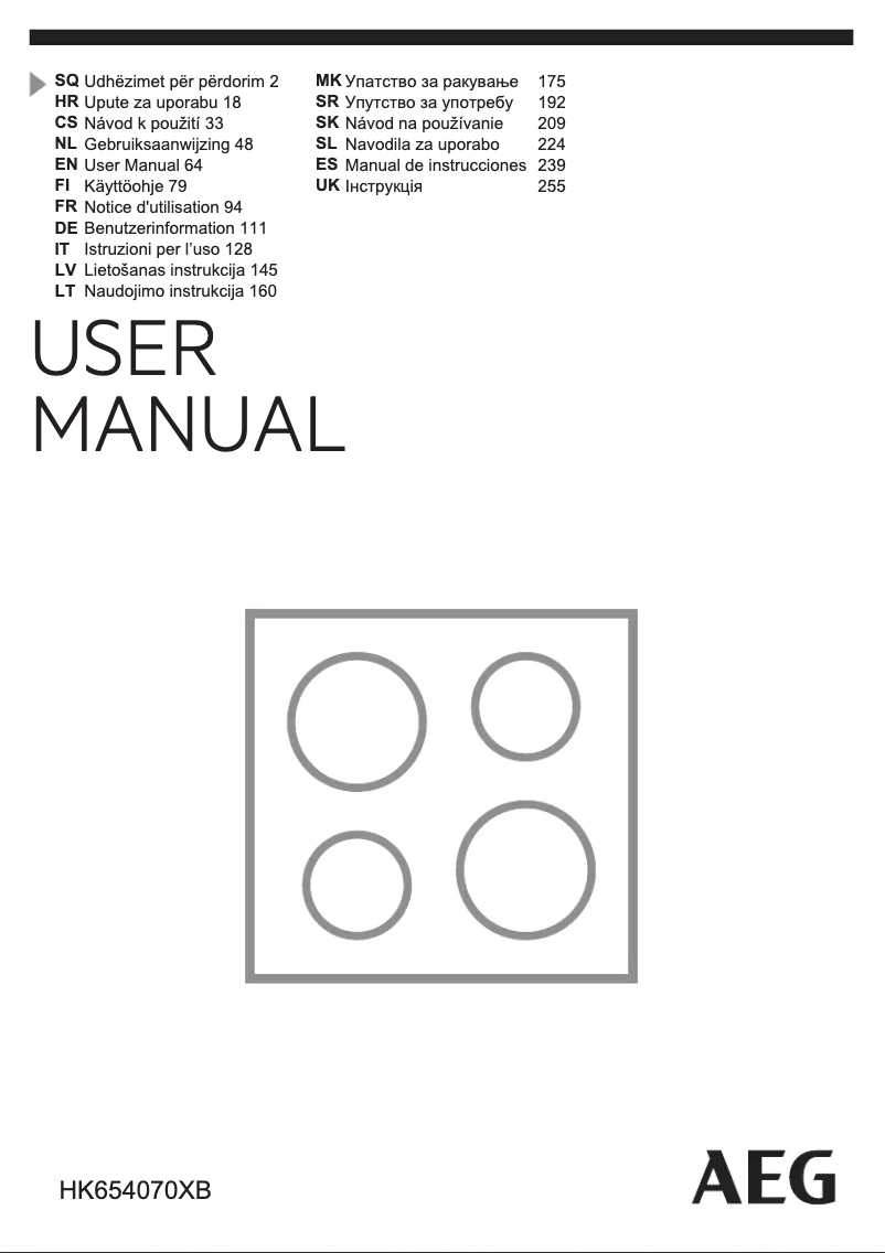 Imagen de la primera página del manual del dispositivo HK654070XB