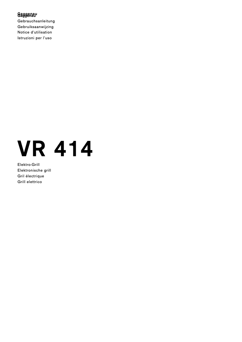 Imagen de la primera página del manual del dispositivo VR 414