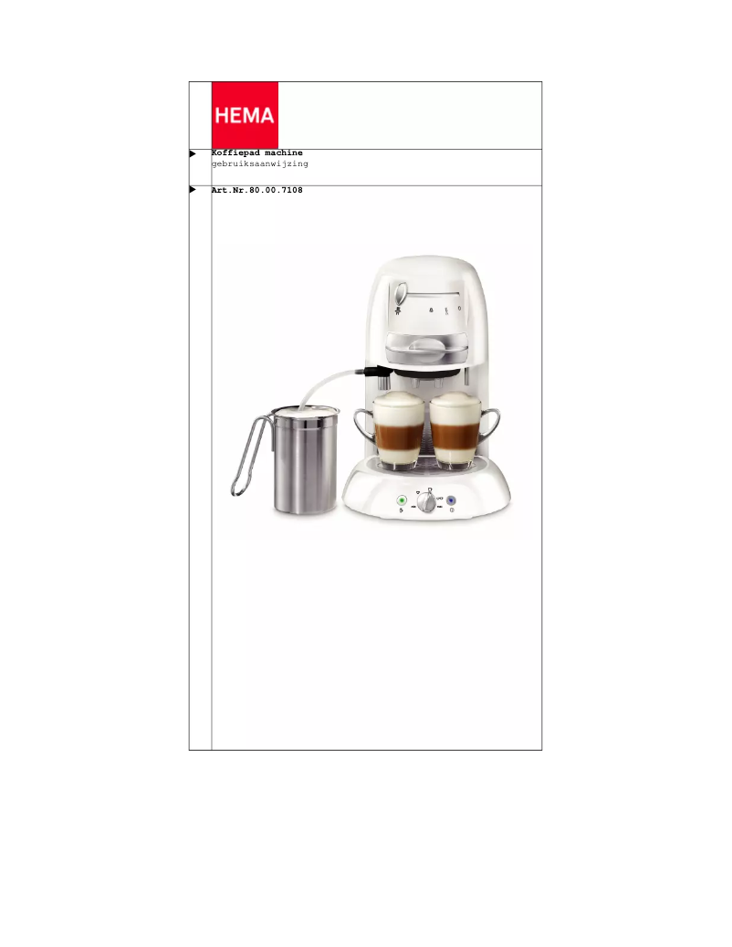 Página 1 del manual Manual de usuario Hema 80.00.7108