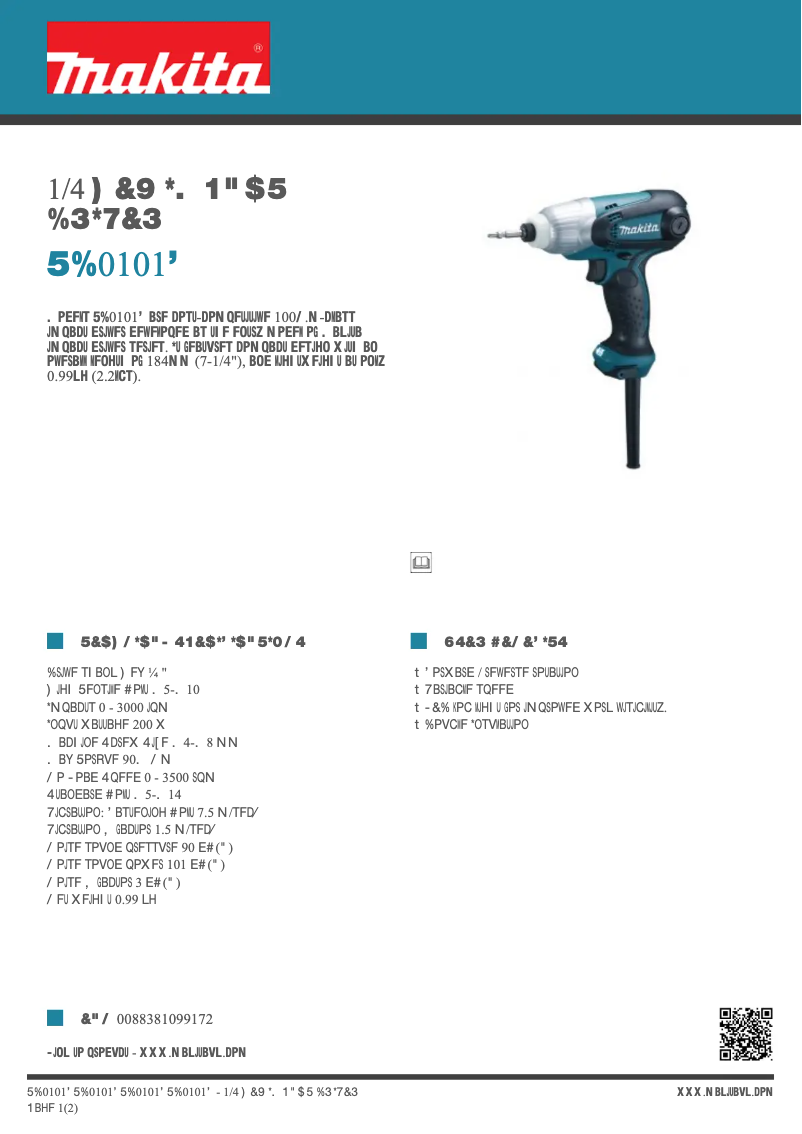 Imagen de la primera página del manual del dispositivo TD0101F