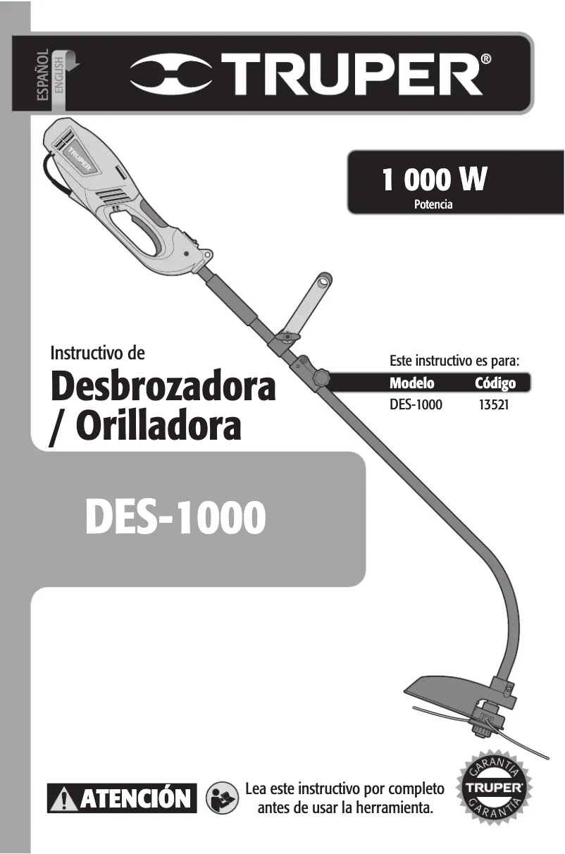 Página 1 del manual Manual de usuario Truper DES-1000