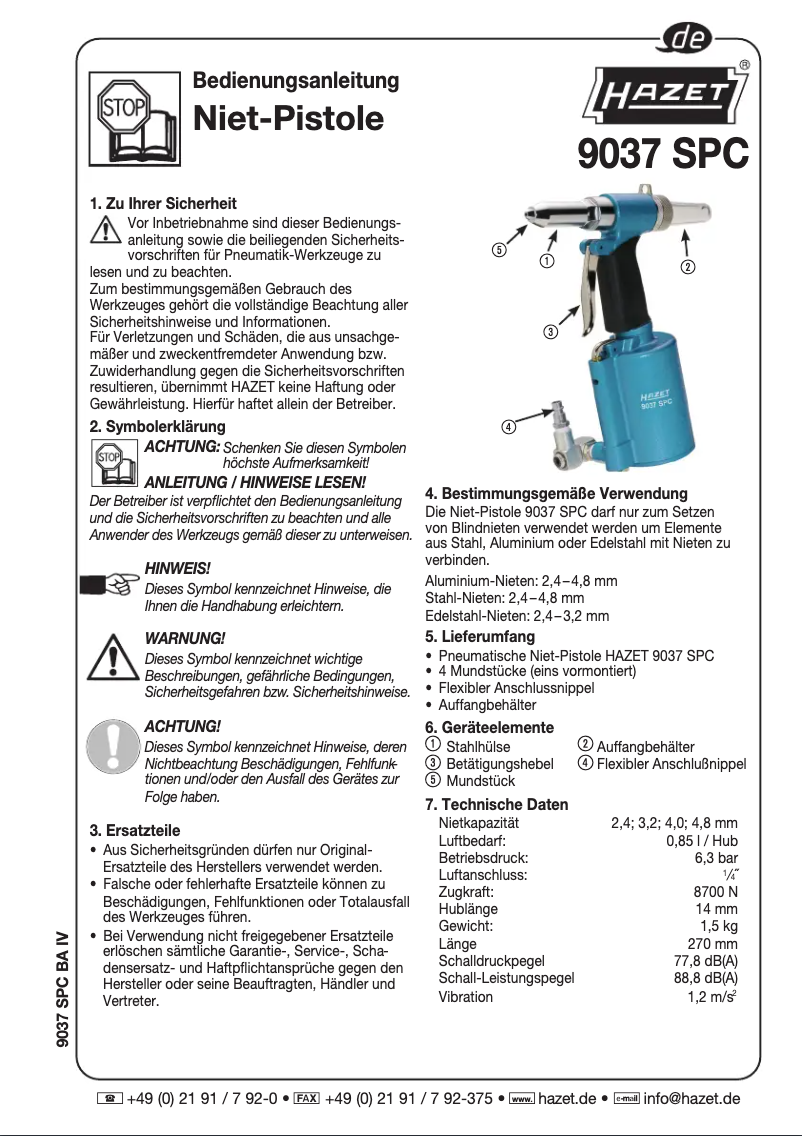 Imagen de la primera página del manual del dispositivo 9037 SPC