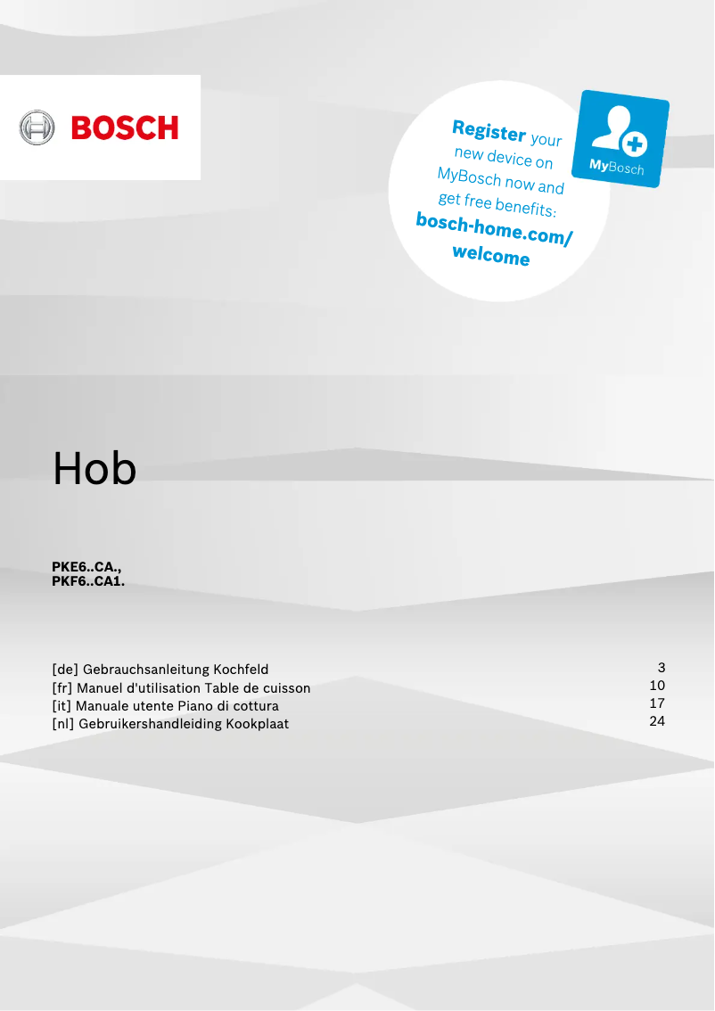 Imagen de la primera página del manual del dispositivo PKE645CA1E