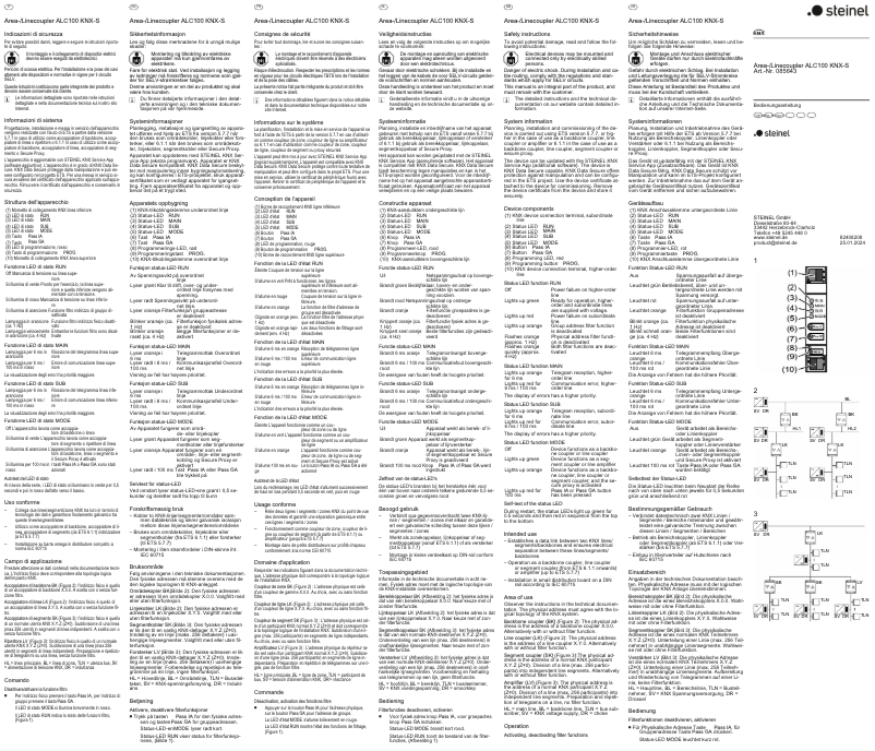 Imagen de la primera página del manual del dispositivo ALC100 KNX