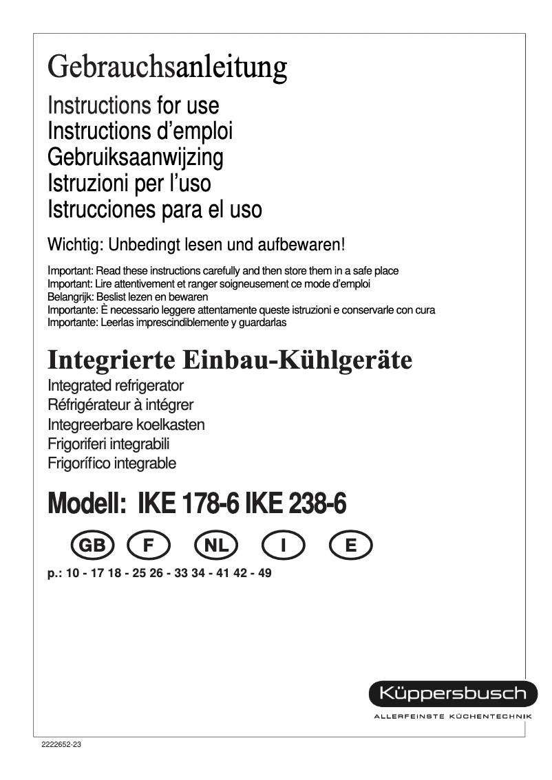 Página 1 del manual Manual de usuario Küppersbusch IKE 178-6