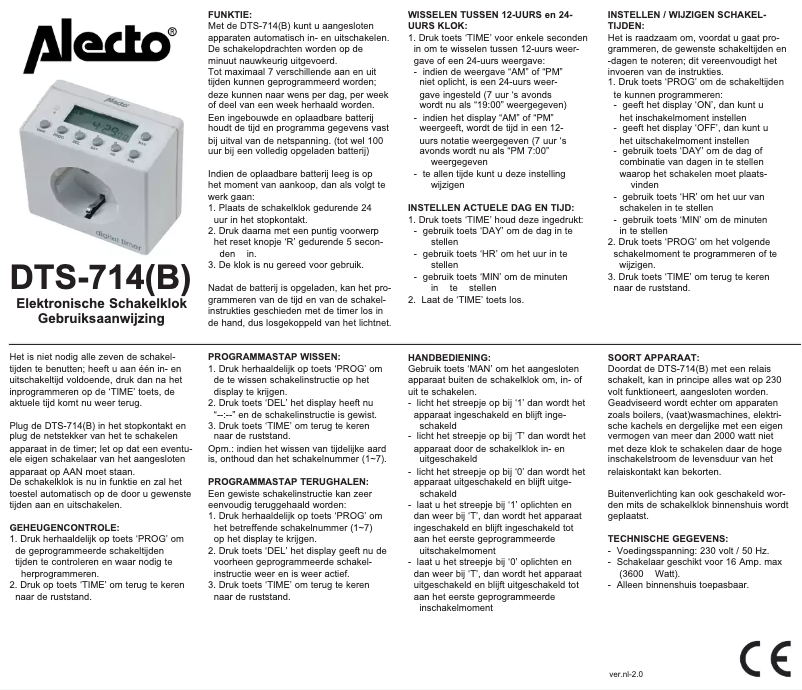 Página nº 1 - Manual de usuario Alecto DTS-714