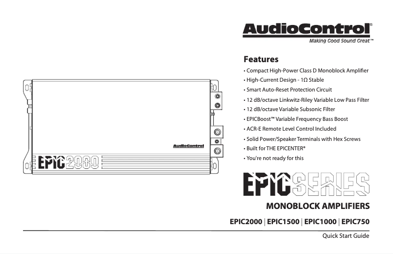 Página nº 1 - Manual de usuario AudioControl EPIC2000