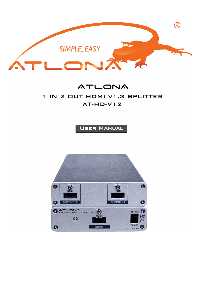 Imagen de la primera página del manual del dispositivo AT-HD-V12