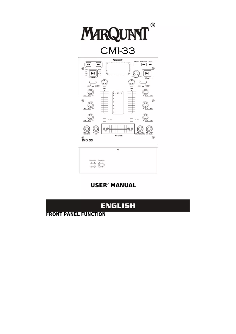 Imagen de la primera página del manual del dispositivo CMI-33