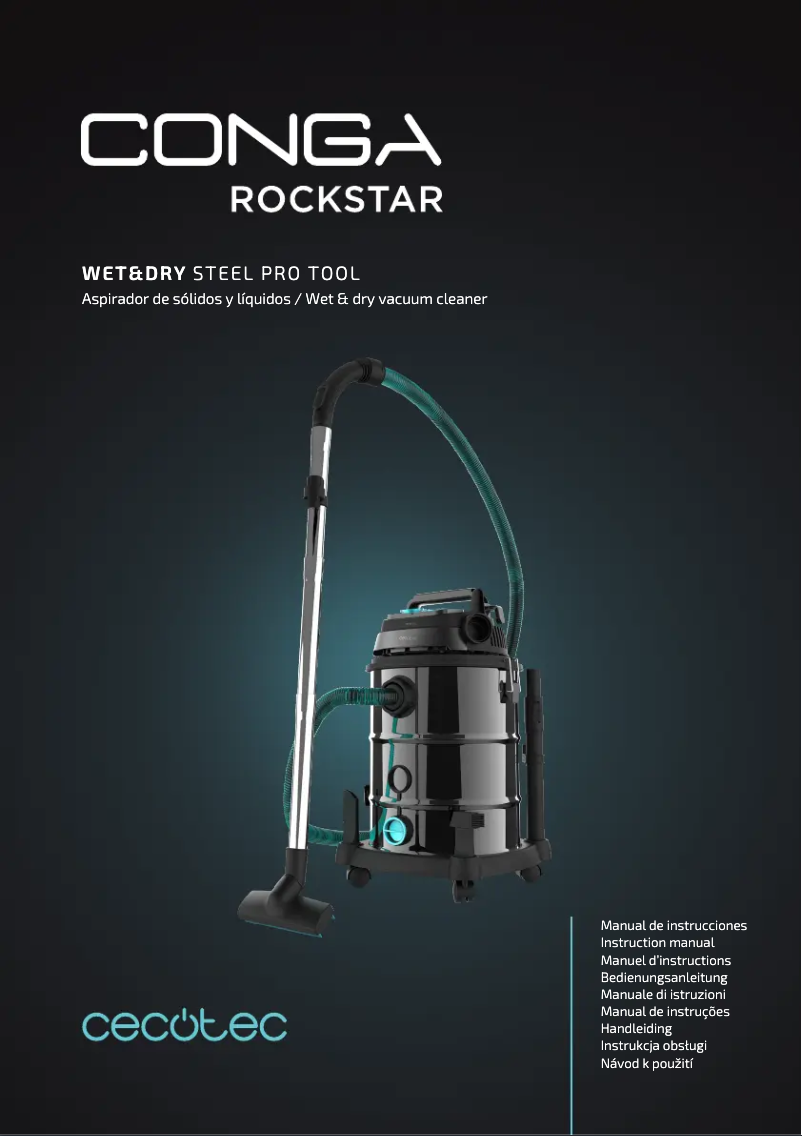 Imagen de la primera página del manual del dispositivo Conga Rockstar Wet & Dry Steel Pro Tool