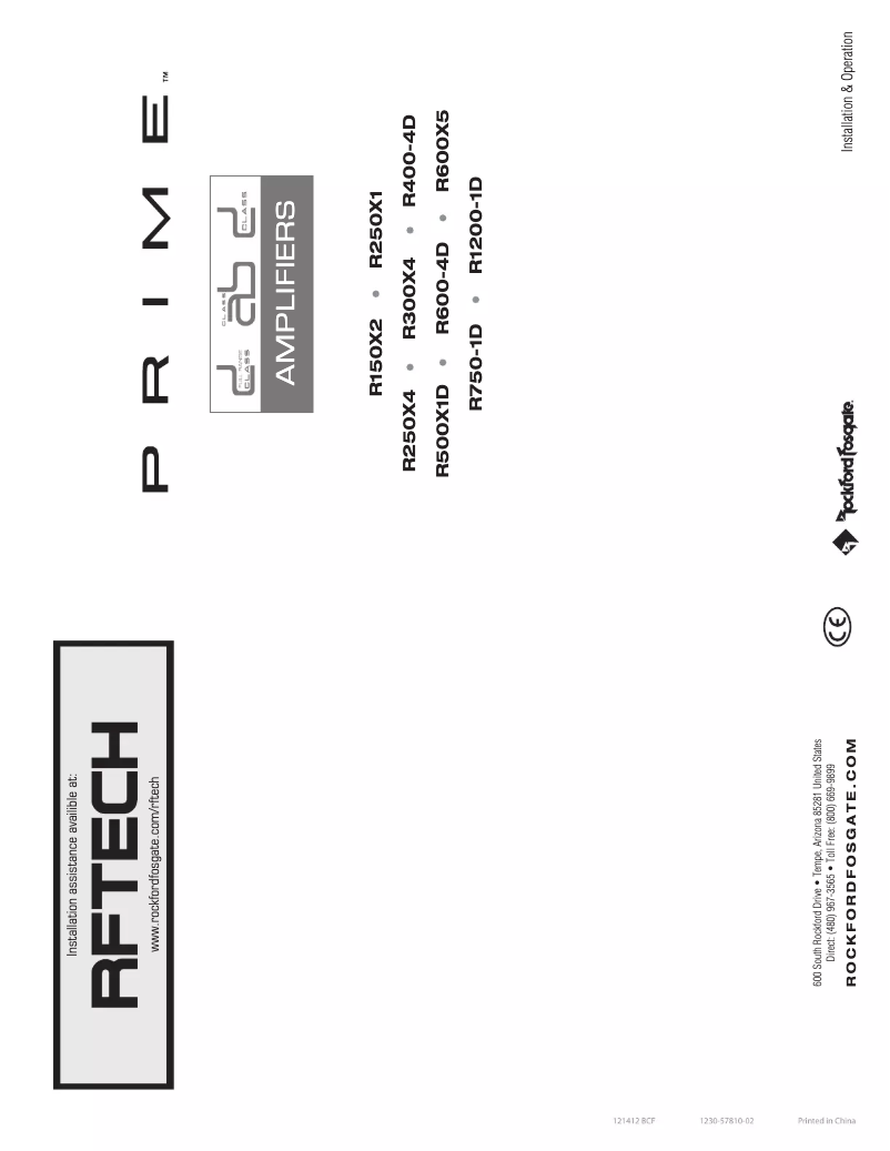 Página 1 del manual Manual de usuario Rockford Fosgate R600X5