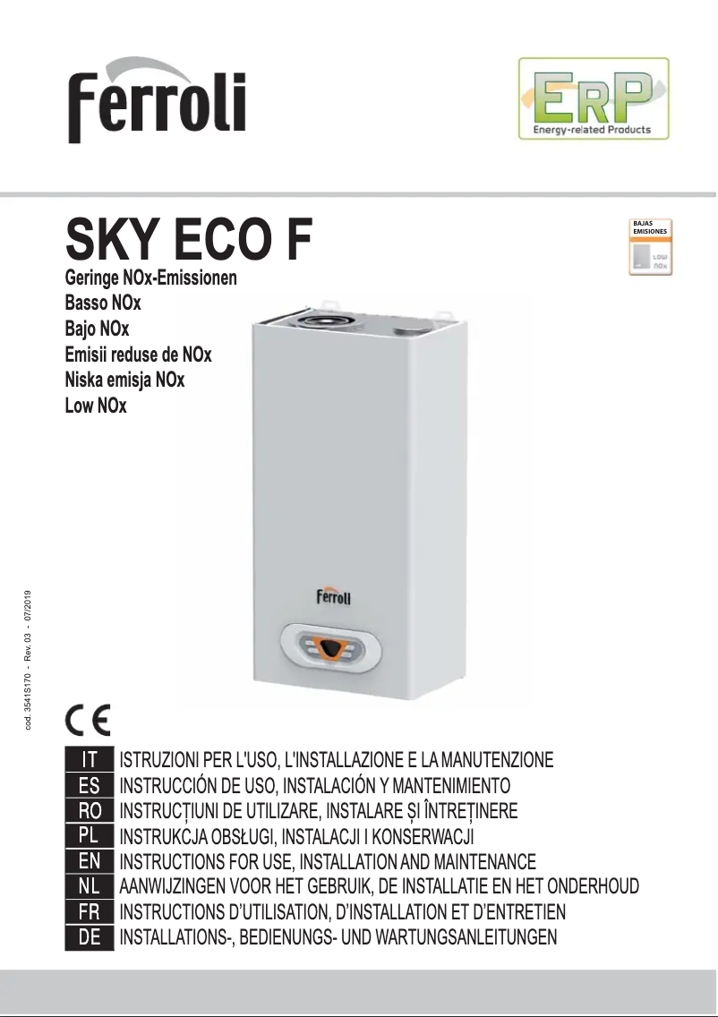 Imagen de la primera página del manual del dispositivo Sky Eco F