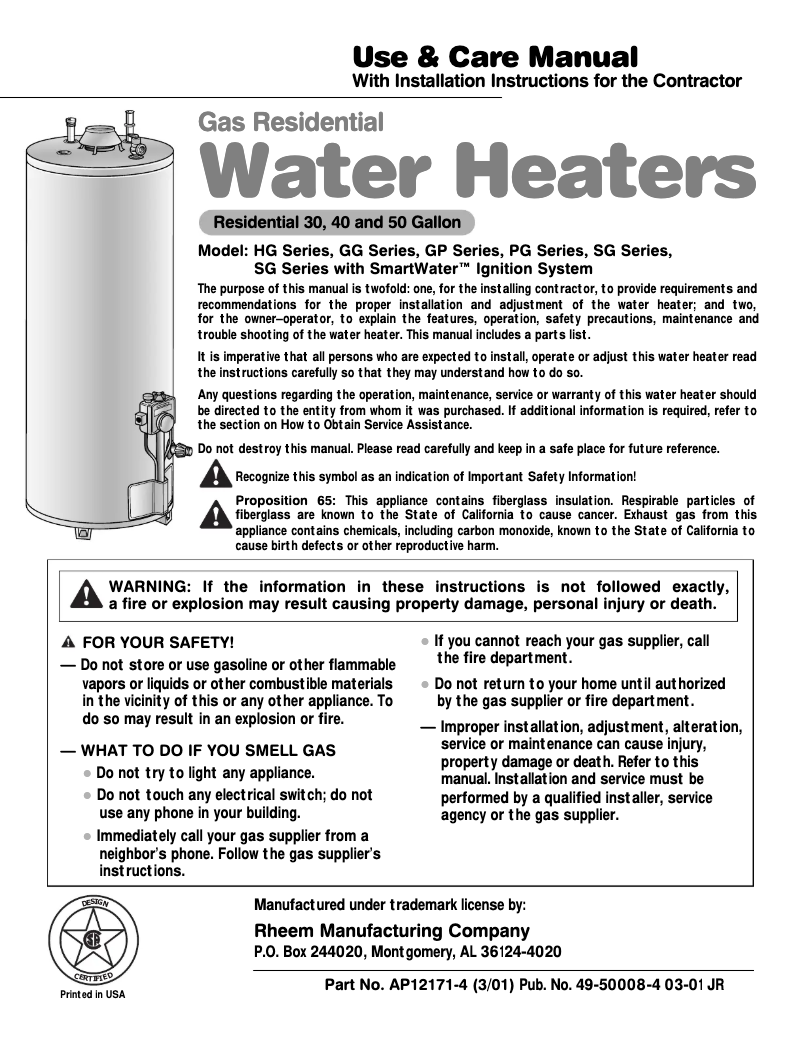 Página nº 1 - Manual de usuario GE SmartWater GG30T6A