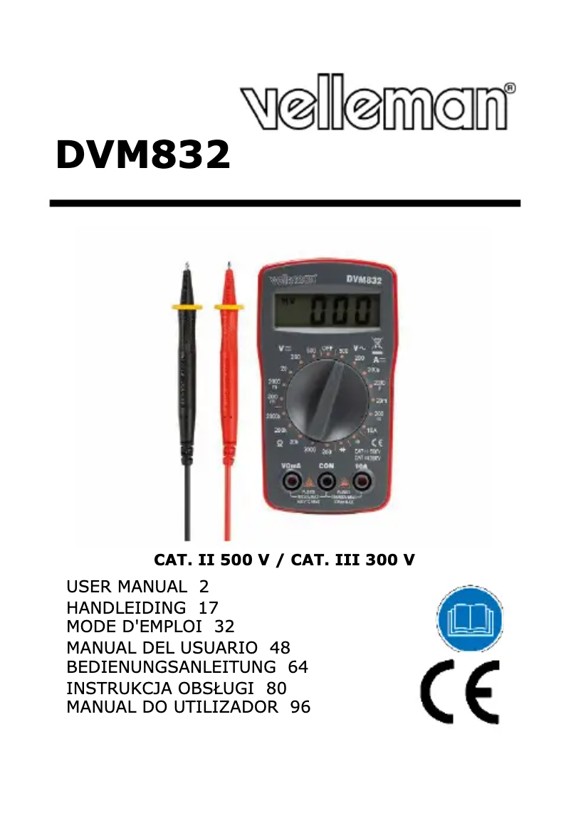 Imagen de la primera página del manual del dispositivo DVM832